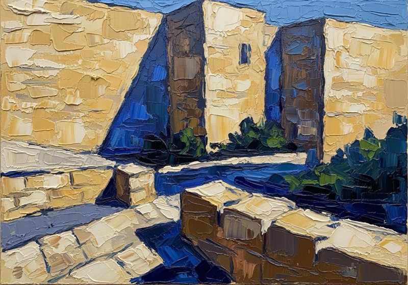 ראם תמר — ציור נוף ירושלמי, שמן על בד, 2024