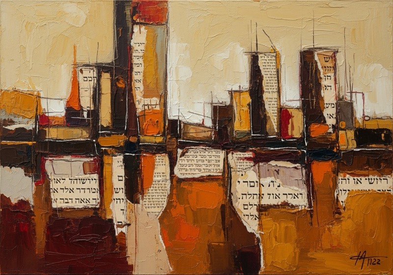 ראם תמר — מדיה מעורבת, קולאז' ושמן על בד